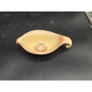 Vintage Frankoma Pottery Plainsman Candle Holder Christ the Light World